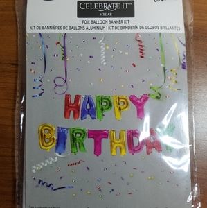 Celebrate It - Mylar Colorful Foil Balloon Banner Kit